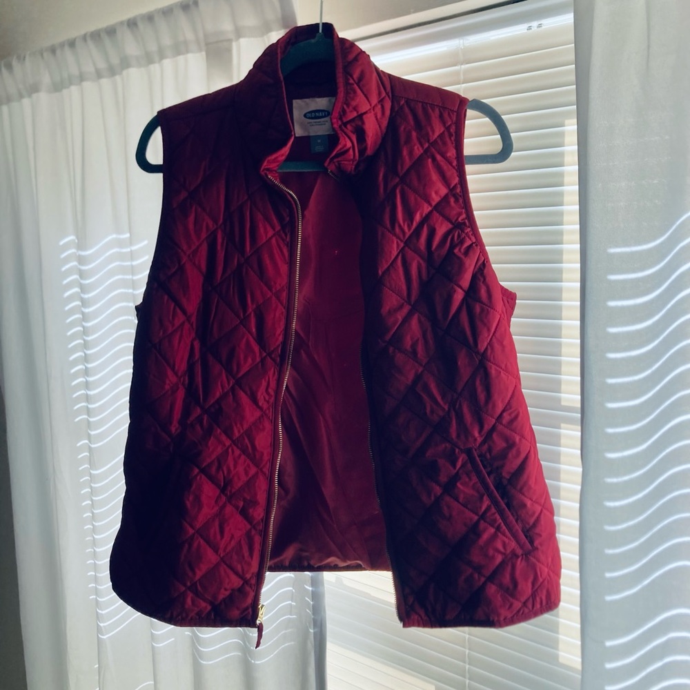 Burgundy Puffer Vest